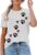 Cute Dog Paw Print T-Shirts Love Heart Short Sleeve Shirts Women’s Casual Dog Lover Tee Blouse