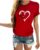 Women Cute Love Heart Graphic Shirts Short Sleeve Regular Fit Casual Tops Valentines Day Tshirt Tunic Blouses