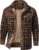 Flygo Men’s Outdoor Casual Fleece Sherpa Lined Flannel Plaid Button Down Shirt Jacket